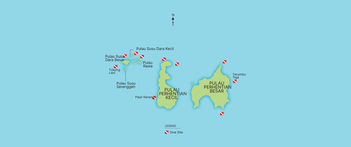 A map of Pulau Perhentian