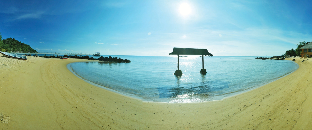 A serene beach scene at Pulau Tioman