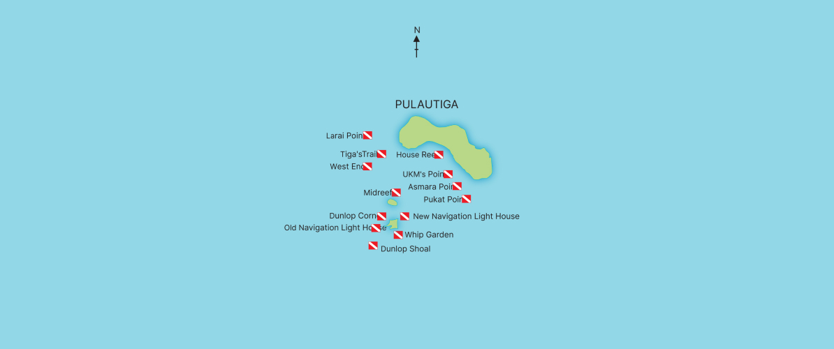 A map of Pulau Tiga