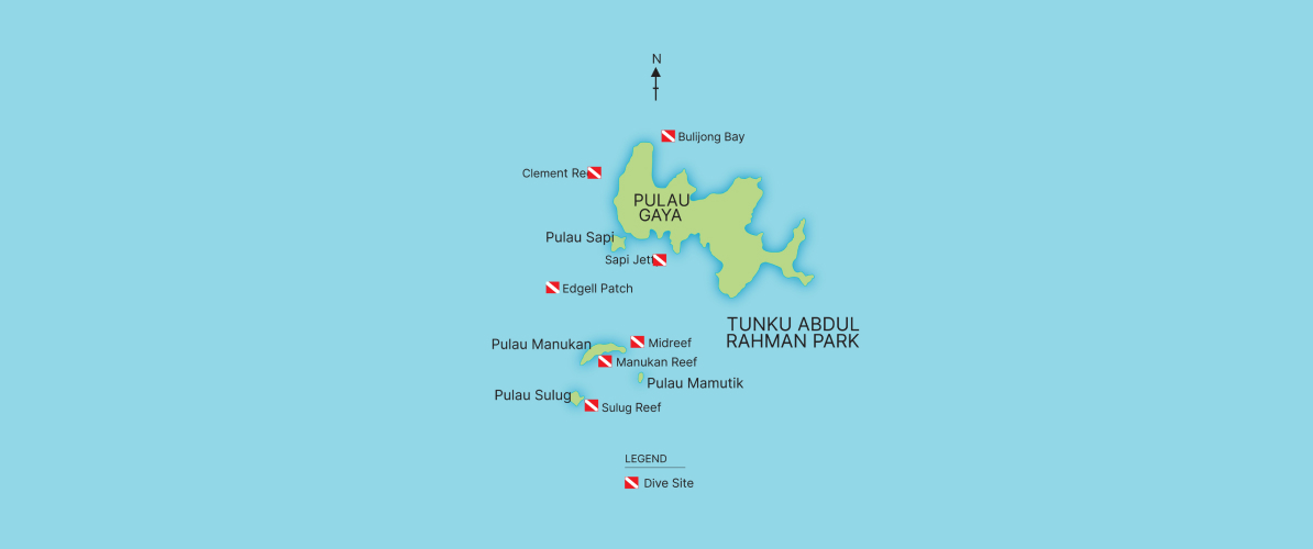 A map of Tunku Abdul Rahman Park