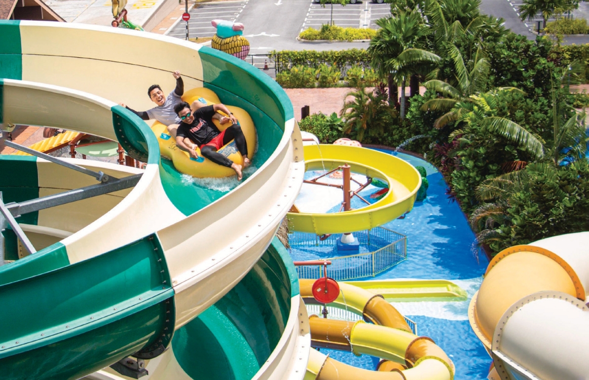 people enjoying a thrilling ride at Riverine Splash, Amverton Cove