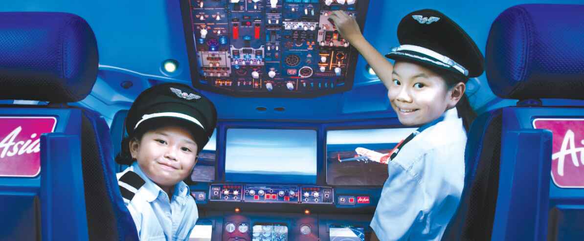 Pilot role playing while in Kidzania Kuala Lumpur